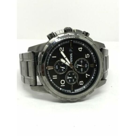 Fossil FS4721 Dean Chronograph Men’s Smoke Grey Ionplated Analog Dial Watch Y116 - Picture 1 of 9